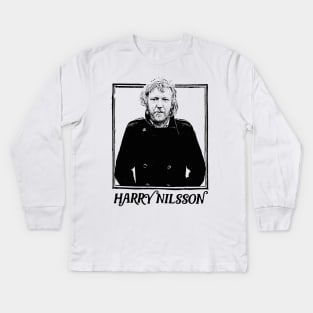 Harry Nilsson \/\/ Retro Faded Style Kids Long Sleeve T-Shirt